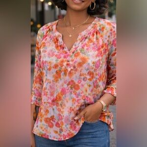 Charter Club Multicolor Floral Blouse